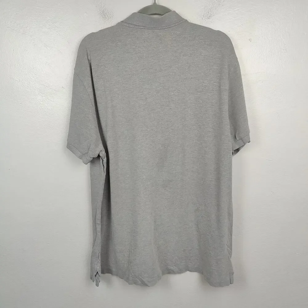 Vintage Polo Ralph‎ Lauren Shirt Mens XL Logo Crest Gray Pique Knit Preppy